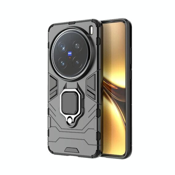 Per vivo X200 Pro Supporto ad anello magnetico Custodia per telefono in PC + TPU (nero)