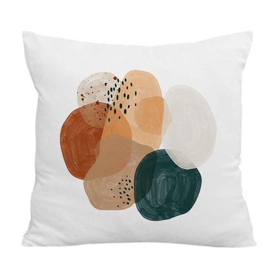Cuscino per divano stampato ad acquerello con stampa centrale su richiesta, dimensioni: 35x35 cm (velluto di cristallo)