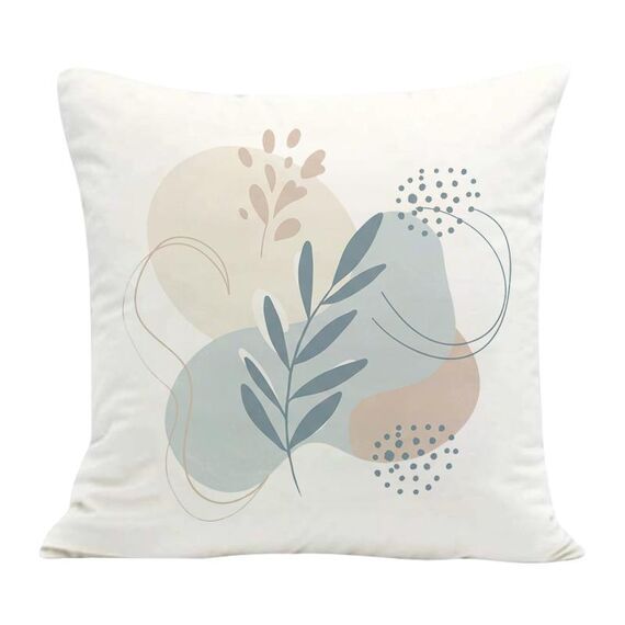 Cuscino per divano stampato con foglie fresche e stampa centrale su richiesta, dimensioni: 40x40 cm (velluto olandese)