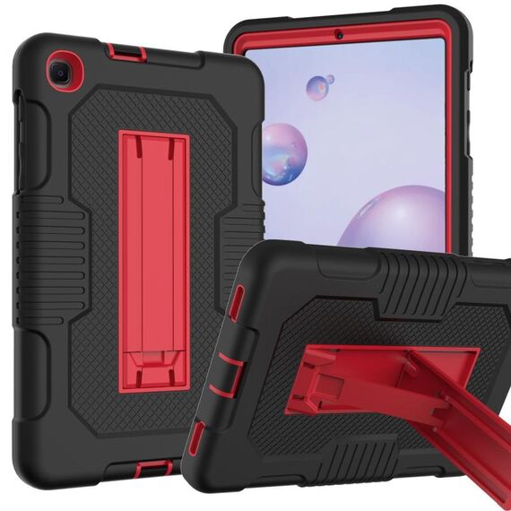 Per Samsung Galaxy A 8.4 T307 Custodia per tablet PC ibrida in silicone robot B2 a contrasto di colore con supporto (nero rosso)