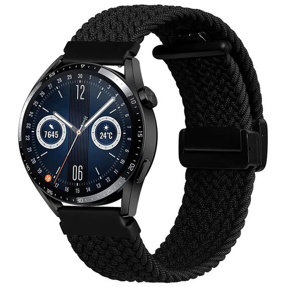 Per Garmin VivoMove Trend / Luxe / Style Cinturino per orologio in tessuto con chiusura pieghevole magnetica da 20 mm (nero)