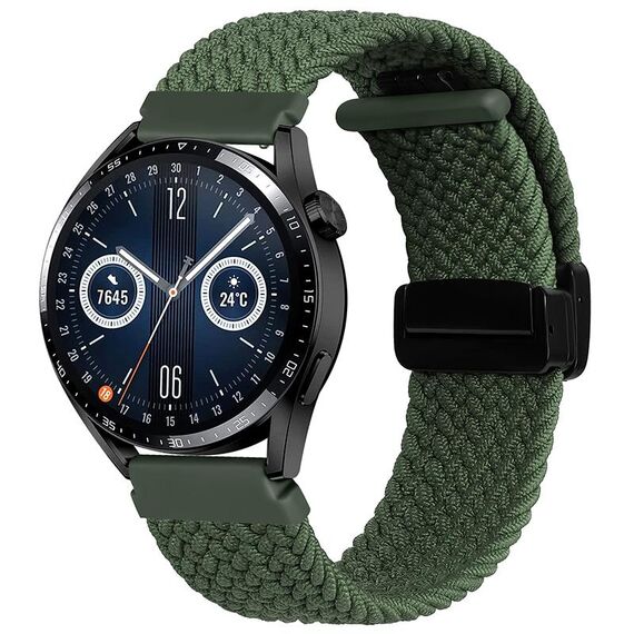 Per Garmin VivoMove Trend / Luxe / Style Cinturino per orologio in tessuto con chiusura pieghevole magnetica da 20 mm (verde)