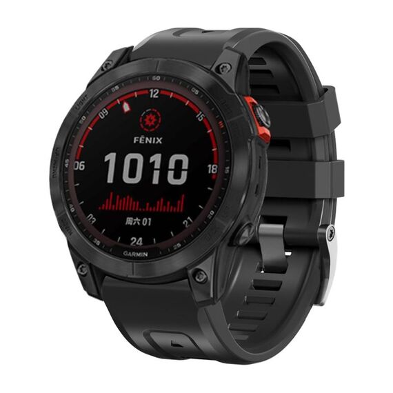 Per Garmin Forerunner 965/955/945/935 cinturino in silicone con fibbia in acciaio nero a vite (nero)