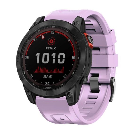 Per Garmin Forerunner 965/955/945/935 cinturino in silicone con fibbia in acciaio nero a vite (viola chiaro)