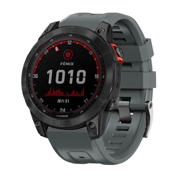 Per Garmin Forerunner 965/955/945/935 cinturino in silicone con fibbia in acciaio nero a vite (grigio)