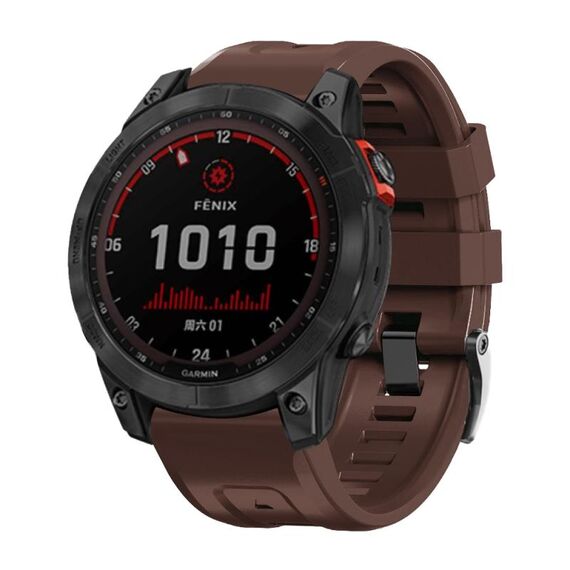 Per Garmin Forerunner 965/955/945/935 cinturino in silicone con fibbia in acciaio nero a vite (marrone)