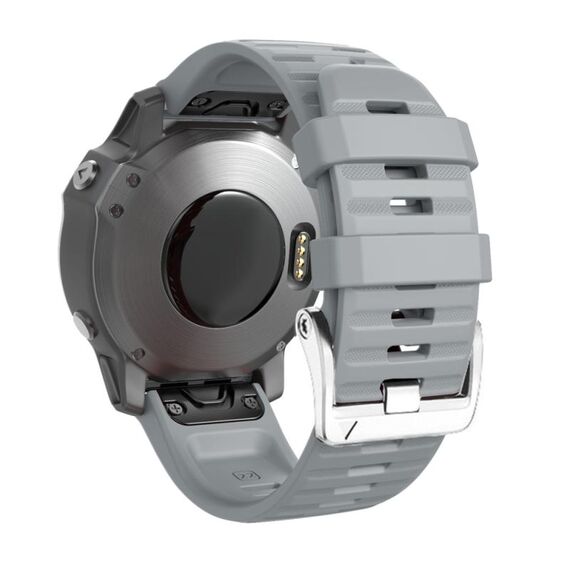 Per Garmin Forerunner 965/955/945/935 cinturino in silicone con fibbia in acciaio argento a vite (grigio)