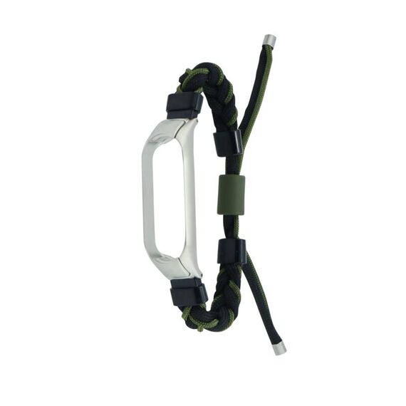 Per Xiaomi Mi Band 7 cinturino in nylon con cavo intrecciato in silicone (nero verde)