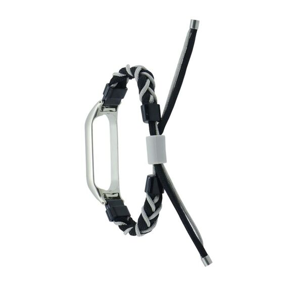 Per Xiaomi Mi Band 8 cinturino in nylon con cavo intrecciato in silicone (grigio nero)