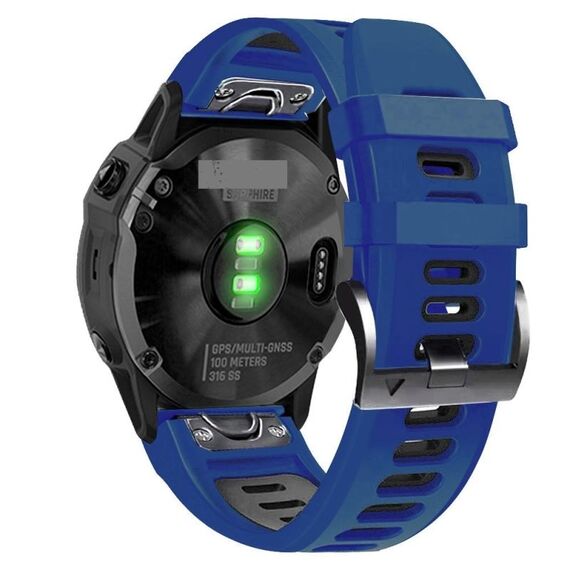 Per Garmin Instinct 2X Solar Sports cinturino in silicone bicolore (blu notte + nero)