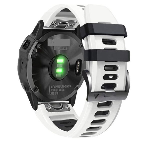 Per cinturino sportivo in silicone bicolore Garmin Enduro 2 (bianco + nero)