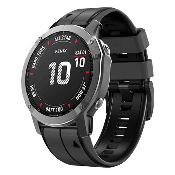 Per Garmin Instinct 2 Solar Sports cinturino in silicone bicolore (cenere di carbonio + nero)