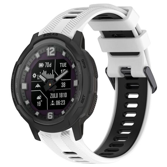 Per Garmin Instinct Crossover Sports cinturino in silicone bicolore (bianco + nero)
