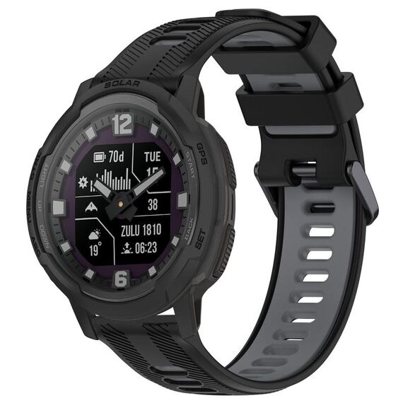 Per Garmin Instinct Crossover Sports cinturino in silicone bicolore (nero + grigio)