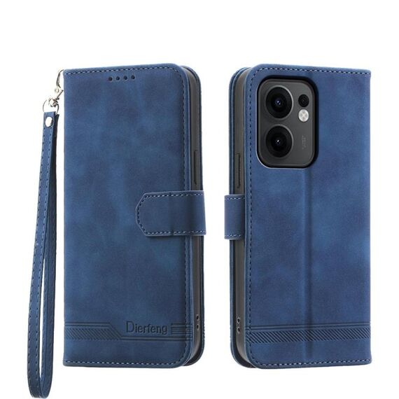 Per OPPO Reno13 F 4G / 5G Dierfeng Dream Line TPU + PU Custodia in pelle per telefono (blu)