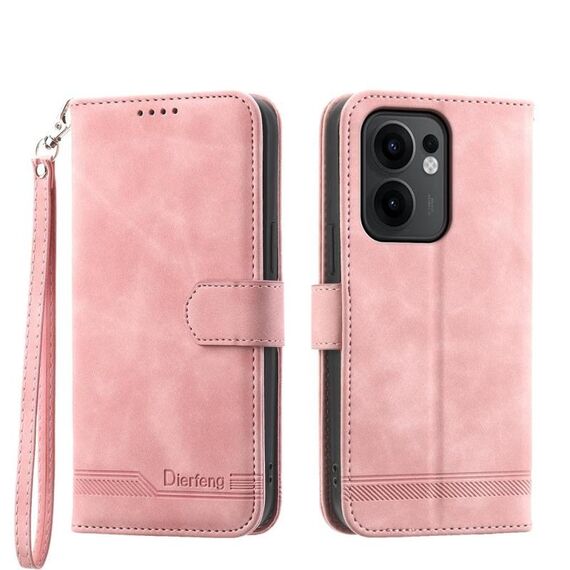 Per OPPO Reno13 F 4G / 5G Dierfeng Dream Line TPU + PU Custodia in pelle per telefono (rosa)