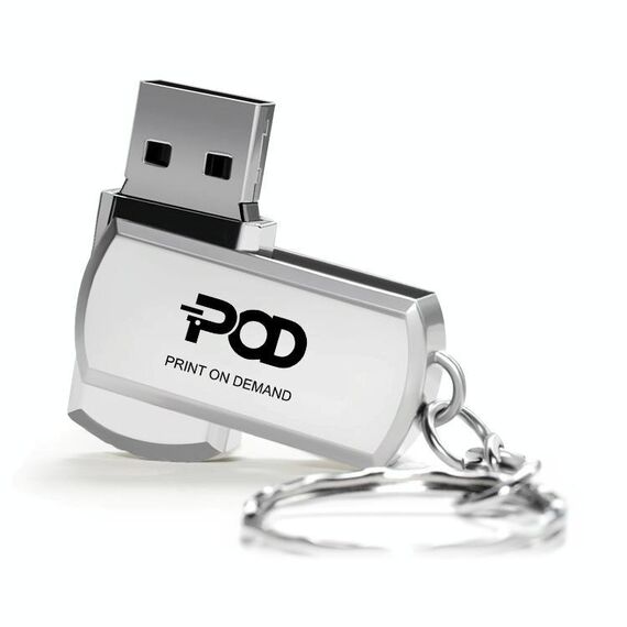 Unità flash USB 2.0 rotante in metallo Stampa su richiesta, memoria: 16 GB (POD)