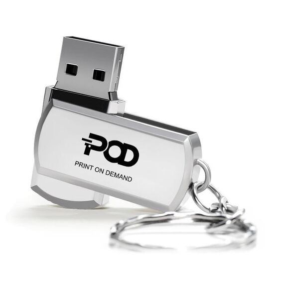 Unità flash USB 2.0 rotante in metallo Stampa su richiesta, memoria: 256 GB (POD)