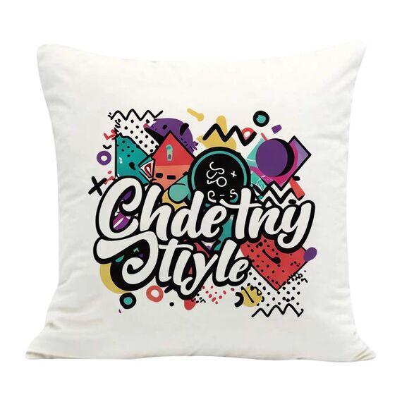 Federa per cuscino da divano con stampa graffiti, senza stampa centrale, su richiesta, dimensioni: 45x45 cm (velluto olandese)