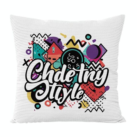 Federa per cuscino da divano con stampa graffiti, senza stampa centrale su richiesta, dimensioni: 45x45 cm (velluto granulare Twill)