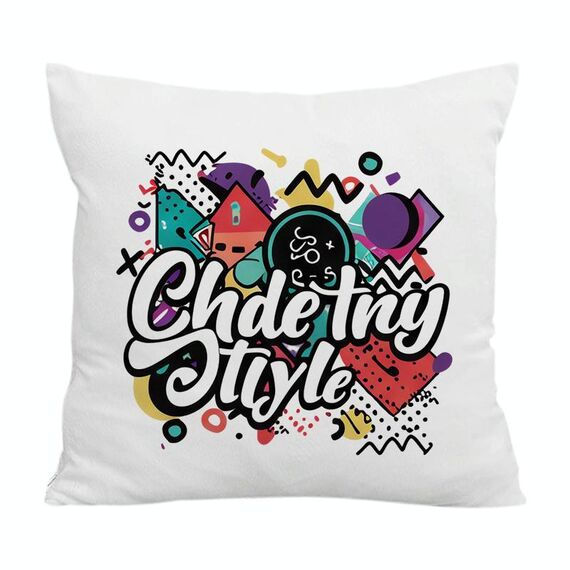Federa per cuscino da divano con stampa graffiti, senza stampa centrale, su richiesta, dimensioni: 45x45 cm (velluto cristallo)