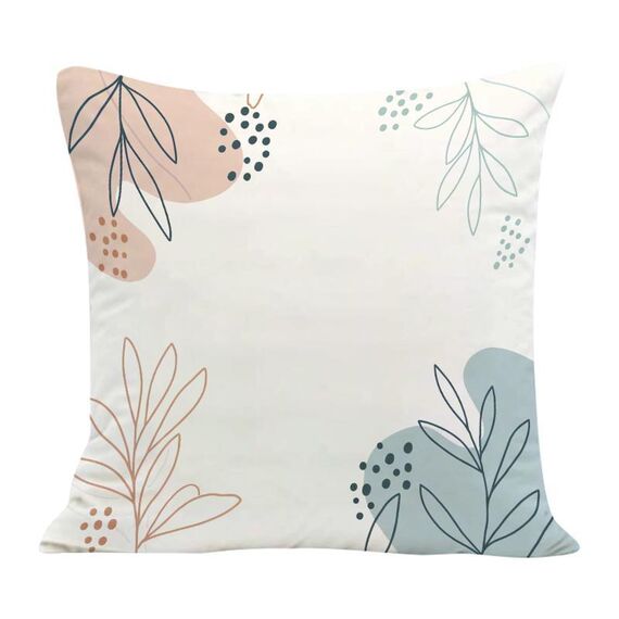 Federa per cuscino per divano stampata con rami, senza stampa centrale, su richiesta, dimensioni: 60x60 cm (velluto olandese)