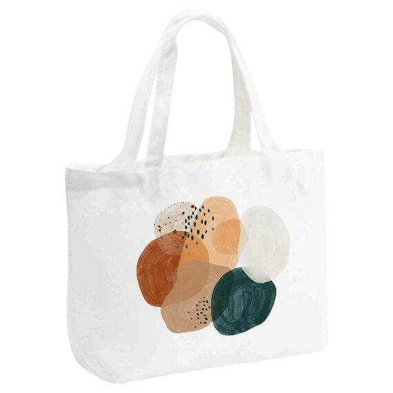 Borsa in tela stampata ad acquerello su richiesta, dimensioni: 30x40x10 cm (bianco)