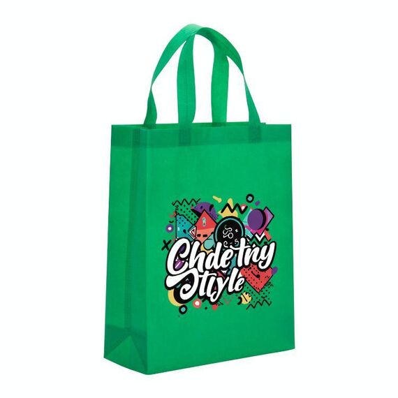 Borsa in tessuto non tessuto con stampa graffiti, stampa su richiesta, dimensioni: 35x25x10 cm (verde erba)
