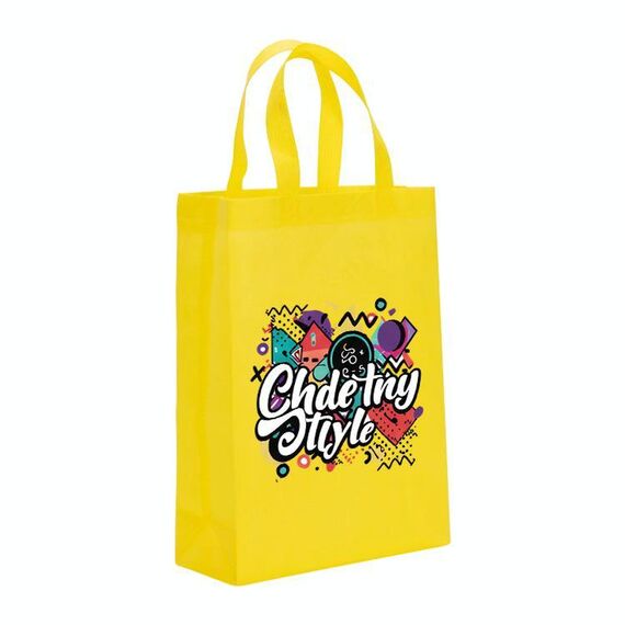 Borsa in tessuto non tessuto con stampa graffiti, stampa su richiesta, dimensioni: 38x30x10 cm (giallo)
