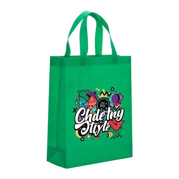 Borsa in tessuto non tessuto con stampa graffiti, stampa su richiesta, dimensioni: 41x35x12 cm (verde erba)
