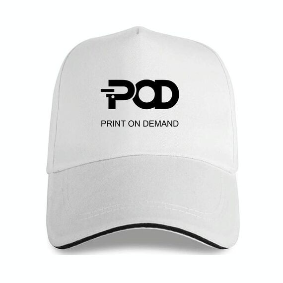 Cappellino con fibbia in acciaio in cotone e poliestere stampato POD Stampa su richiesta (beige bianco)