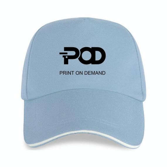 Cappellino con fibbia in acciaio in cotone e poliestere stampato POD Stampa su richiesta (azzurro cielo)