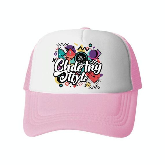 Cappello con visiera in spugna con stampa graffiti, stampa su richiesta (rosa chiaro)