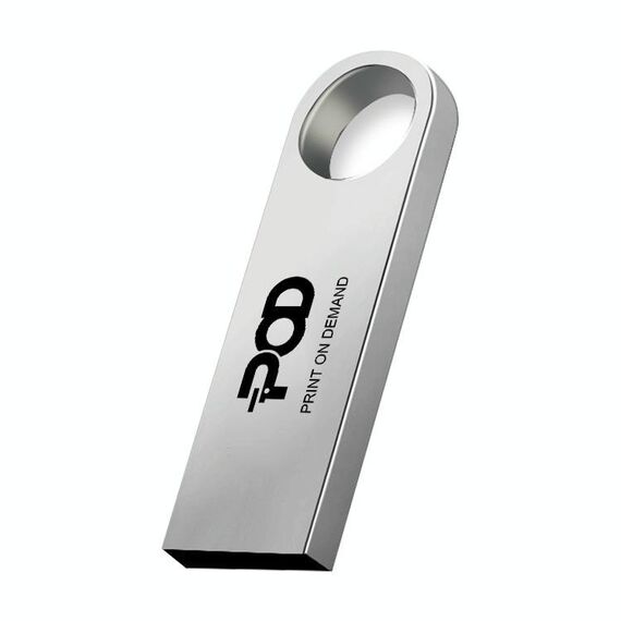 POD Metal USB 2.0 Flash Drive Stampa su richiesta, Memoria: 8 GB (Argento)