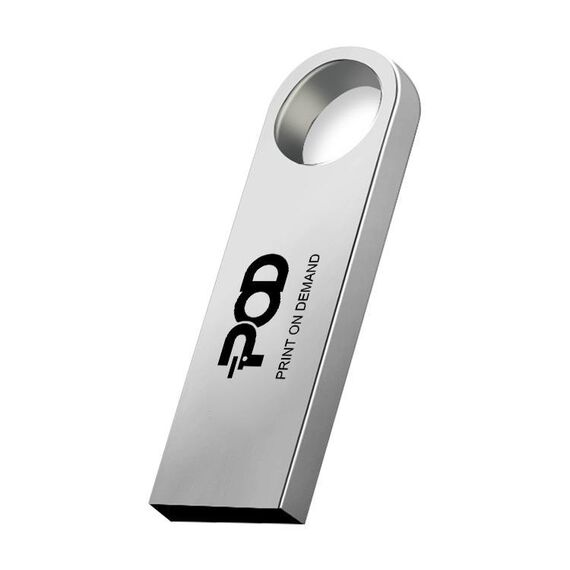 POD Metal USB 2.0 Flash Drive Stampa su richiesta, Memoria: 64 GB (Argento)