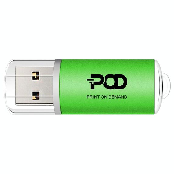 POD Colorful Metal USB 2.0 Flash Drive Stampa su richiesta, Memoria: 16 GB (verde)
