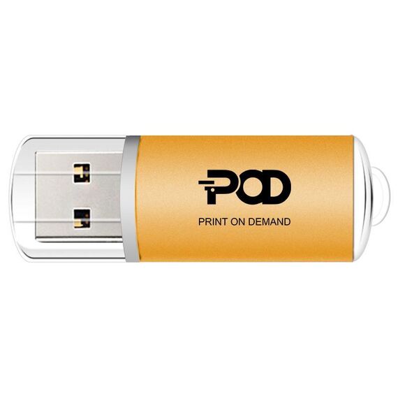 POD Colorful Metal USB 2.0 Flash Drive Stampa su richiesta, Memoria: 32 GB (Giallo)