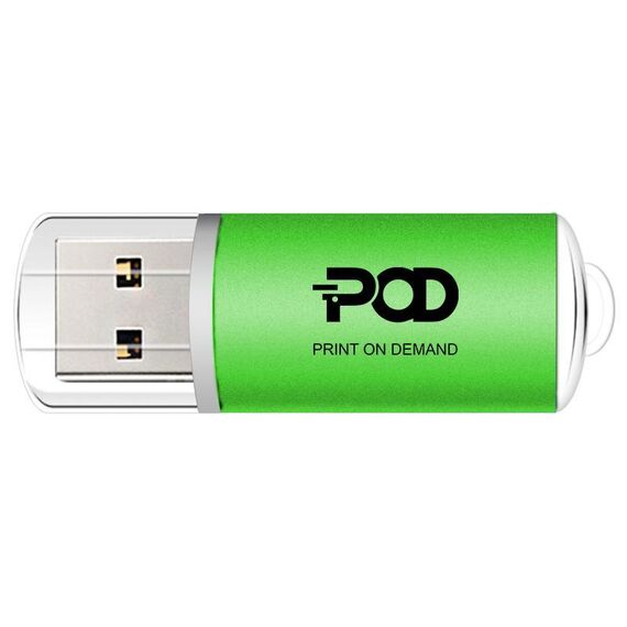 POD Colorful Metal USB 2.0 Flash Drive Stampa su richiesta, Memoria: 64 GB (verde)