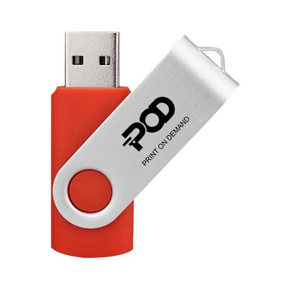 POD Colorful Metal Rotating USB 2.0 Flash Drive Stampa su richiesta, Memoria: 32 GB (Rosso)