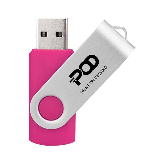 POD Colorful Metal Rotating USB 2.0 Flash Drive Stampa su richiesta, Memoria: 32 GB (Rosa rossa)