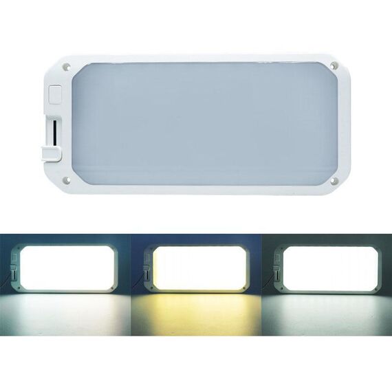 Luce per camper da 12-30 V, 198 LED, luce da tetto dimmerabile a 3 temperature di colore, colore: luce bianca gialla