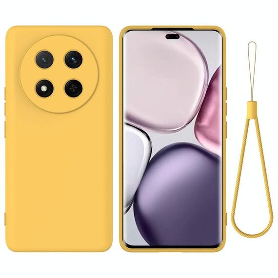 Per Honor Magic7 Lite Custodia antiurto in silicone liquido Pure Color (giallo)