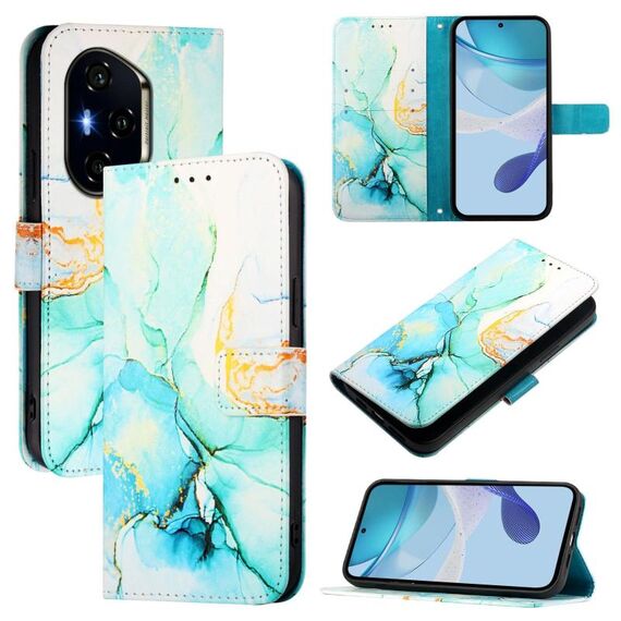 Per Honor 300 Pro / 300 Ultra PT003 Custodia in pelle con motivo in marmo (verde)