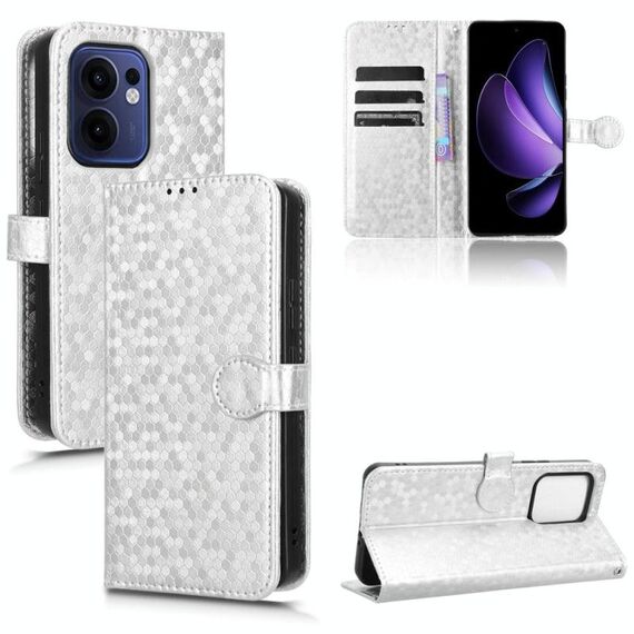 Per OPPO Reno13 F 4G / 5G Custodia in pelle con trama a nido d'ape (argento)