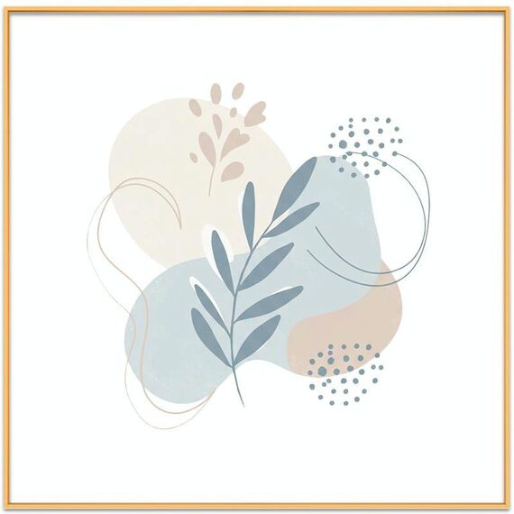 Dipinto decorativo di foglie fresche con cornice in lega di alluminio, stampa su richiesta, dimensioni: 40x40 cm