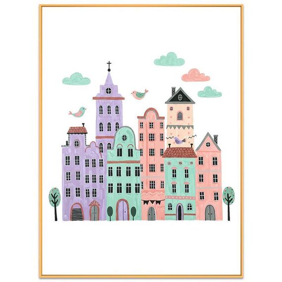 Dipinto decorativo del castello con cornice in lega di alluminio, stampa su richiesta, dimensioni: 15x20 cm