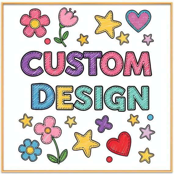 Disegno di bambino dipinto decorativo con cornice in lega di alluminio stampa su richiesta, dimensioni: 80x80 cm