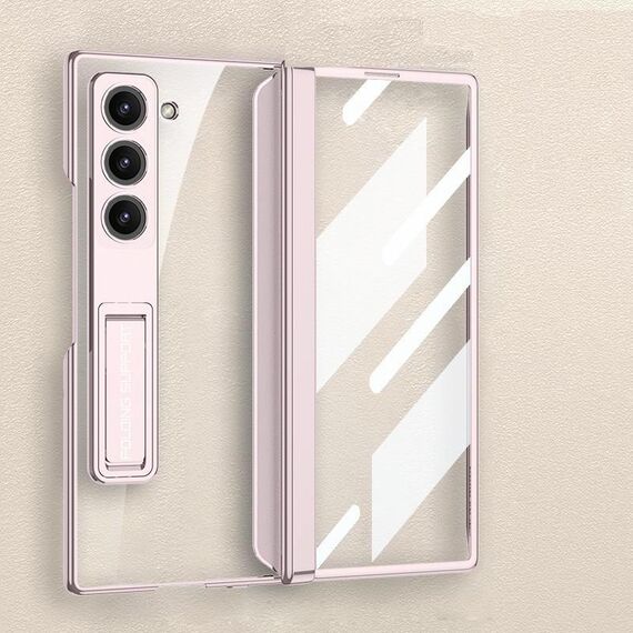 Per Samsung Galaxy Z Fold6 GKK Custodia per telefono con cerniera Phantom magnetica integrata con supporto (rosa)