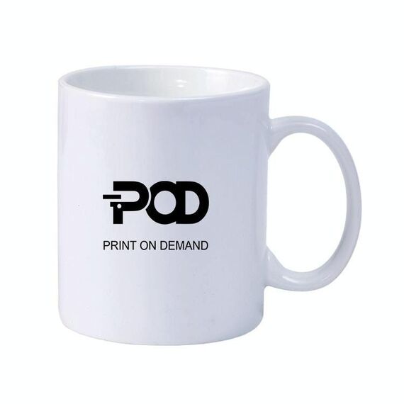 Tazza da latte in ceramica bianca semplice stampata POD Tazza da acqua Stampa su richiesta