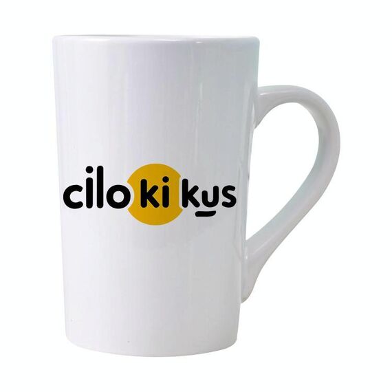 Tazza d'acqua in ceramica bianca conica stampata Cilokikus Stampa su richiesta